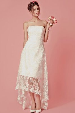 Robe de mariée distinguee romantique ligne a haut bas avec zip