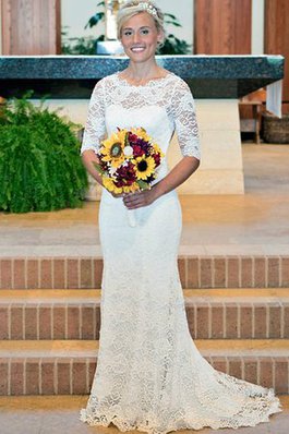 Robe de mariée a plage énergique en dentelle naturel classique