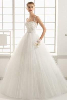 Abito da Sposa Spazzola Treno con Piega Ball Gown sexy Naturale con Ricamo