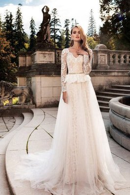 Abito da Sposa Vintage Senza Maniche in Pizzo A Terra con Seghettato Elegante