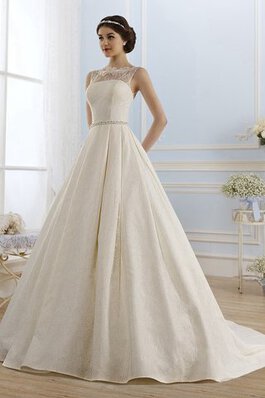 Abito da Sposa Elegante Coda A Strascico Corto retro Lungo Allacciato Senza Maniche