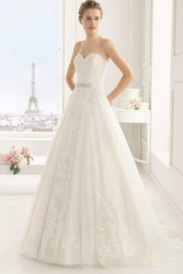 Abito da Sposa con Perline con Fusciacca Principessa Cappellino Cuore Naturale