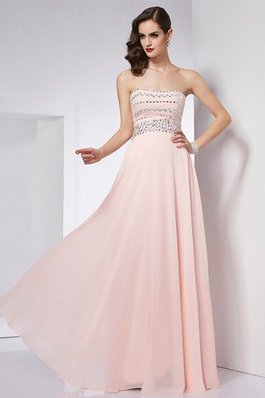 Robe de bal de bustier a-ligne de tour de ceinture en haute avec perle en chiffon