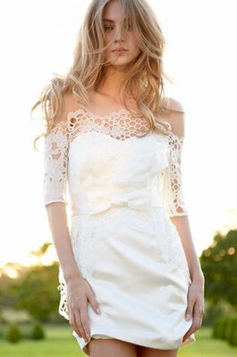 Robe de mariée décontracté naturel en satin dos nu col en forme de cœur