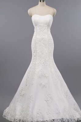 Vestido de Novia de Corte Sirena en Tul de Escote Corazón de Encaje Adorno de Apliques