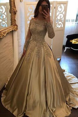 Abito da Ballo Fuori dalla spalla Ball Gown Coda A Strascico Corto Romantico lusso in Pizzo