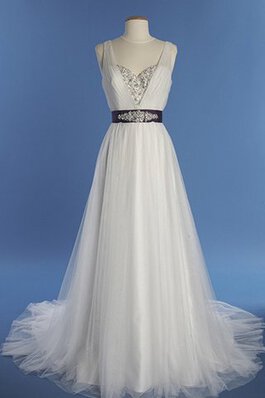 Abito da Sposa Lungo V-Scollo Semplice moda a Chiesa A-Line