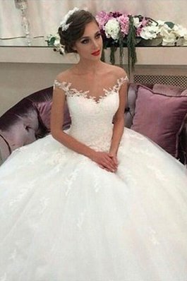 Abito da Sposa Retro Naturale Lusso Coda A Strascico Corto Fuori dalla spalla