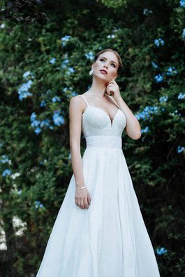 Abito da Sposa in Taffeta Senza Maniche alta vita A-Line in pizzo Conotta