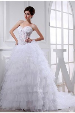 Abito da Sposa con Applique Radiosa Senza Maniche Cuore Allacciato