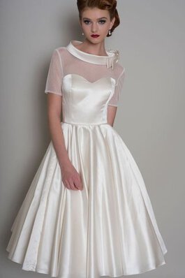 Abito da Sposa con Manica Corte Moderno Formale E Informale Lupetto in Tulle Elegante