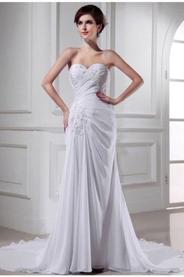 Abito da Sposa Coda A Strascico Cappella Moda Alta Vita in Chiffon Allacciato