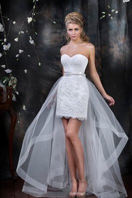 Abito da Sposa Formale E Informale in Pizzo con Festone Corto in pizzo Cuore