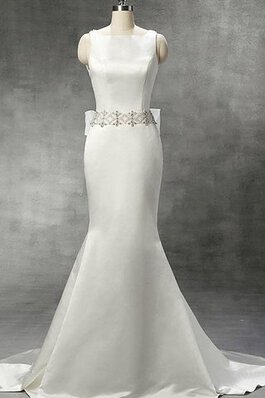 Robe de mariée naturel en organza de sirène col u profond jusqu'au mollet