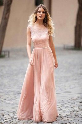 Robe de soirée naturel longue avec chiffon avec sans manches appliques