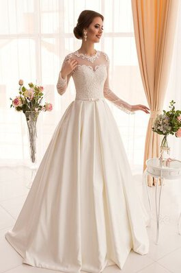 Abito da Sposa Romantico A-Line con Increspature Spazzola Treno con Applique decorato