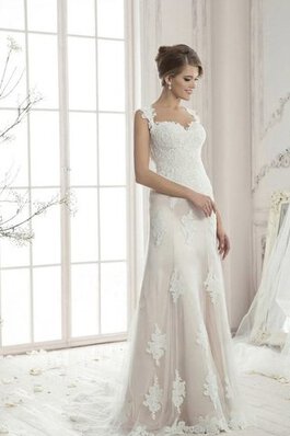 Abito da Sposa Spazzola Treno A Terra sensuale con Applique in Pizzo Elegante