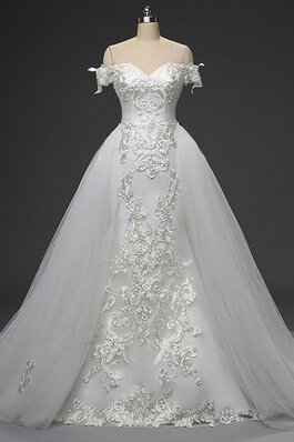 Abito da sposa coda rimovibile elegante brillante allacciato a terra lunghi