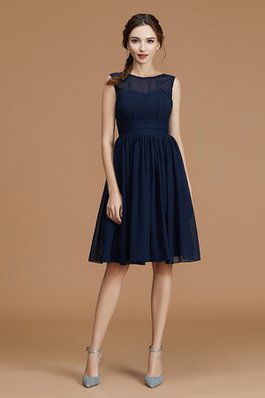 Robe demoiselle d'honneur a-ligne avec zip parfait en chiffon bref