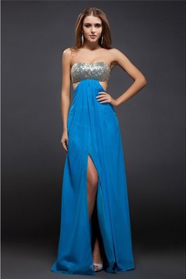 Robe de soirée en forme avec chiffon longueur au ras du sol de bustier manche nulle