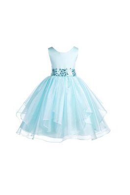 Abito da Cerimonia Bambini Ball Gown A Terra con Piega con Perline con paillette in Organza