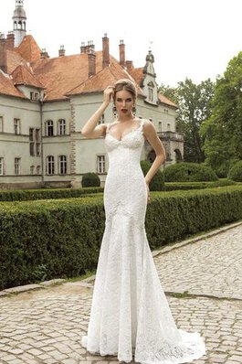 Elegante Vestido de Novia de Corte Sirena de Escote Corazón de Encaje Adorno