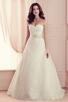 Elegante Vestido de Novia de Escote Corazón de Lazos de Sala de Cremallera