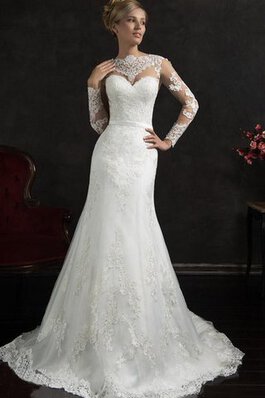 Abito da Sposa Cuore Schiena Nuda con Applique Seghettato Scollo lusso in pizzo