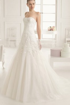 Abito da Sposa Lungo Senza Maniche originale sogno A-Line Spazzola Treno