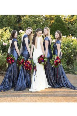 Vestido de Dama de Honor de Corte-A en Gasa de Hasta el suelo de con Lentejuelas