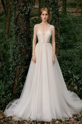 Robe de mariée v encolure fermeutre eclair avec bouton divin moderne