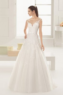 Abito da Sposa Shiena Sheer Lungo a Chiesa sogno con Ricamo Naturale