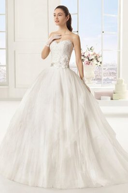 Abito da Sposa Ball Gown stravagante Senza Maniche in pizzo con Piega seducente