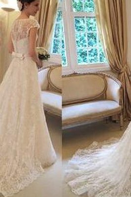 Abito da Sposa Principessa Tondo in pizzo A-Line Ball Gown con Nastro