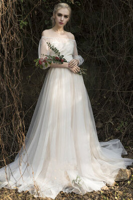 Vestido de Novia de Recatado de Largo de Fuera de casa de Linda