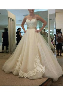 Moderno Vestido de Novia de Fajas de Generoso Cremallera