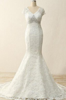 Modesto Vestido de Novia de Corte Sirena en Satén de Manga tapada de Hasta el suelo