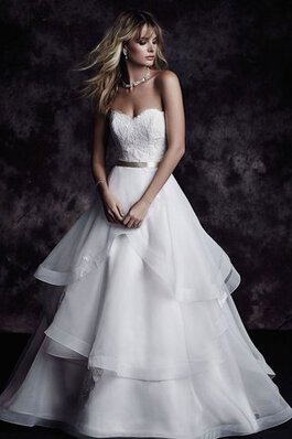 Vestido de Novia en Encaje de Exclusivo de Escote Corazón de Largo de Hasta el suelo