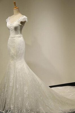 Abito da Sposa A Terra Pudica a Chiesa Formale Lungo con Manica Corte