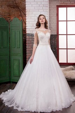 Abito da Sposa Naturale retro A-Line A Terra Lungo largo