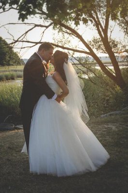 Robe de mariée croisade jusqu'au sol décolleté dans le dos textile en tulle de lotus