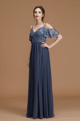 Vestido de Dama de Honor de Llamativo de Hasta el suelo de Escote de Tirantes Espaguetis