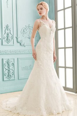 Abito da Sposa con Applique sensuale Senza Maniche A Terra Conotta Sirena