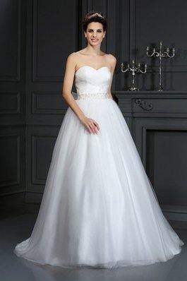 Abito da Sposa Retro Cuore con Perline Lunghi Moderno