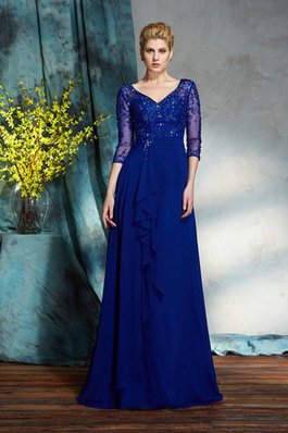 Abito mamma Sposa in Chiffon Principessa Lungo A-Line V-Scollo