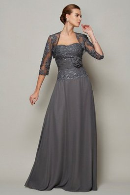 Abito mamma Sposa Cerniera A-Line con Applique in Chiffon Naturale