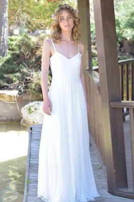 Abito da Sposa Lungo Schiena Nuda in Chiffon Senza Maniche in pizzo A Terra