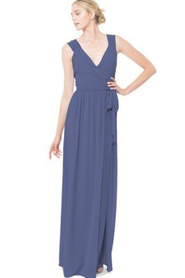 Robe demoiselle d'honneur sexy fendu latérale avec chiffon manche nulle