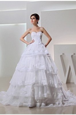 Abito da Sposa Allacciato Ball Gown Lungo Cuore con Applique