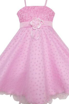 Robe de cortège enfant bandouliere spaghetti en taffetas avec sans manches ligne a avec fleurs